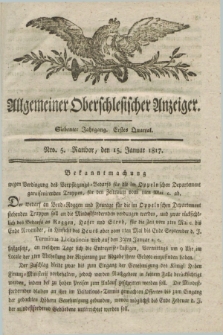 Allgemeiner Oberschlesischer Anzeiger. Jg.7, Quartal 1, Nro. 5 (15 Januar 1817)