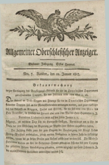 Allgemeiner Oberschlesischer Anzeiger. Jg.7, Quartal 1, Nro. 7 (22 Januar 1817)