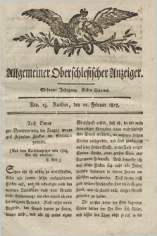 Allgemeiner Oberschlesischer Anzeiger. Jg.7, Quartal 1, Nro. 13 (12 Februar 1817)