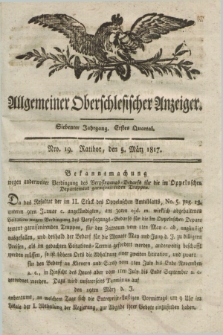 Allgemeiner Oberschlesischer Anzeiger. Jg.7, Quartal 1, Nro. 19 (5 März 1817)