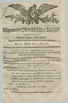 Allgemeiner Oberschlesischer Anzeiger. Jg.7, Quartal 1, Nro. 21 (12 März 1817)