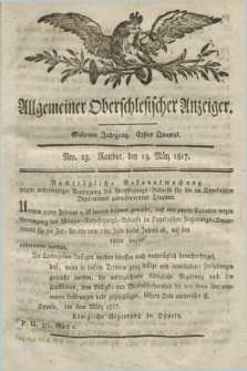 Allgemeiner Oberschlesischer Anzeiger. Jg.7, Quartal 1, Nro. 23 (19 März 1817)