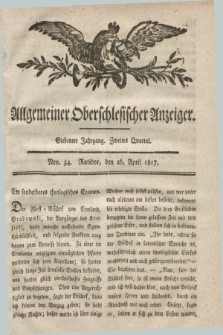 Allgemeiner Oberschlesischer Anzeiger. Jg.7, Quartal 2, Nro. 34 (26 April 1817)