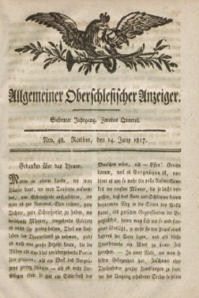 Allgemeiner Oberschlesischer Anzeiger. Jg.7, Quartal 2, Nro. 48 (14 Juny 1817)