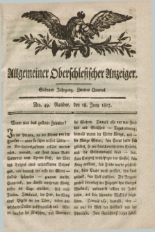 Allgemeiner Oberschlesischer Anzeiger. Jg.7, Quartal 2, Nro. 49 (18 Juny 1817)
