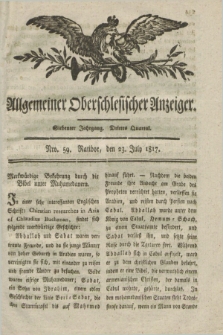 Allgemeiner Oberschlesischer Anzeiger. Jg.7, Quartal 3, Nro. 59 (23 July 1817)