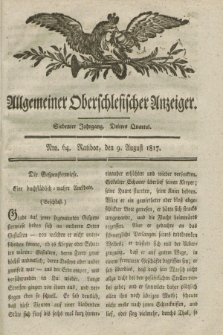 Allgemeiner Oberschlesischer Anzeiger. Jg.7, Quartal 3, Nro. 64 (9 August 1817)