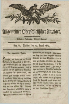 Allgemeiner Oberschlesischer Anzeiger. Jg.7, Quartal 3, Nro. 65 (13 August 1817)