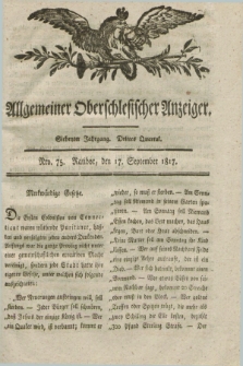 Allgemeiner Oberschlesischer Anzeiger. Jg.7, Quartal 3, Nro. 75 (17 September 1817)