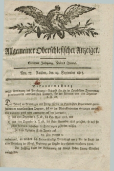 Allgemeiner Oberschlesischer Anzeiger. Jg.7, Quartal 3, Nro. 77 (24 September 1817)