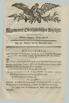 Allgemeiner Oberschlesischer Anzeiger. Jg.7, Quartal 3, Nro. 78 (27 September 1817)