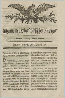 Allgemeiner Oberschlesischer Anzeiger. Jg.7, Quartal 4, Nro. 79 (1 October 1817)