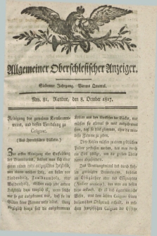 Allgemeiner Oberschlesischer Anzeiger. Jg.7, Quartal 4, Nro. 81 (8 October 1817)