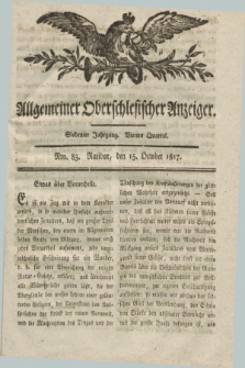 Allgemeiner Oberschlesischer Anzeiger. Jg.7, Quartal 4, Nro. 83 (15 October 1817)