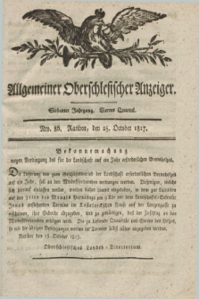 Allgemeiner Oberschlesischer Anzeiger. Jg.7, Quartal 4, Nro. 86 (25 October 1817)