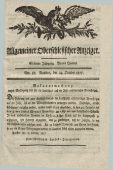 Allgemeiner Oberschlesischer Anzeiger. Jg.7, Quartal 4, Nro. 87 (29 October 1817)
