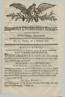 Allgemeiner Oberschlesischer Anzeiger. Jg.7, Quartal 4, Nro. 89 (5. November 1817)