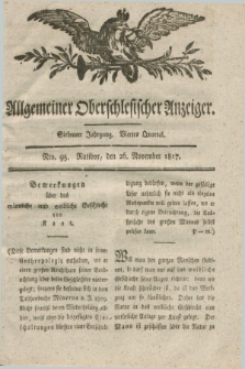 Allgemeiner Oberschlesischer Anzeiger. Jg.7, Quartal 4, Nro. 95 (26 November 1817)
