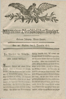 Allgemeiner Oberschlesischer Anzeiger. Jg.7, Quartal 4, Nro. 98 (6 December 1817)