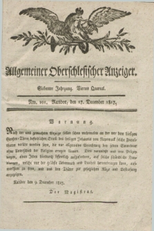 Allgemeiner Oberschlesischer Anzeiger. Jg.7, Quartal 4, Nro. 101 (17 December 1817)