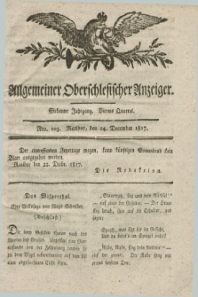 Allgemeiner Oberschlesischer Anzeiger. Jg.7, Quartal 4, Nro. 103 (24 December 1817)