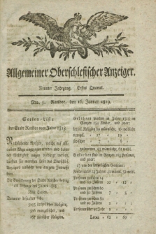 Allgemeiner Oberschlesischer Anzeiger. Jg.9, Quartal 1, Nro. 5 (16 Januar 1819)