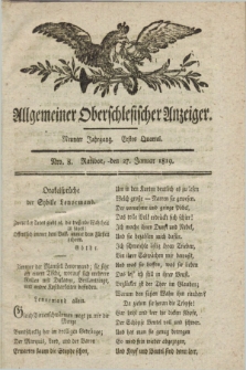 Allgemeiner Oberschlesischer Anzeiger. Jg.9, Quartal 1, Nro. 8 (27 Januar 1819)