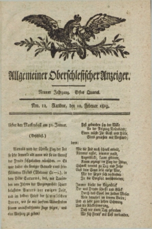 Allgemeiner Oberschlesischer Anzeiger. Jg.9, Quartal 1, Nro. 12 (10 Februar 1819)