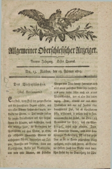 Allgemeiner Oberschlesischer Anzeiger. Jg.9, Quartal 1, Nro. 13 (13 Februar 1819) + dod.