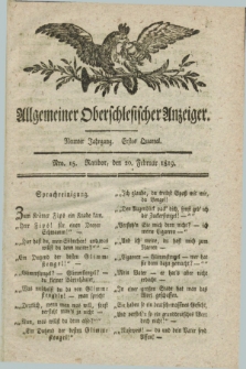 Allgemeiner Oberschlesischer Anzeiger. Jg.9, Quartal 1, Nro. 15 (20 Februar 1819)