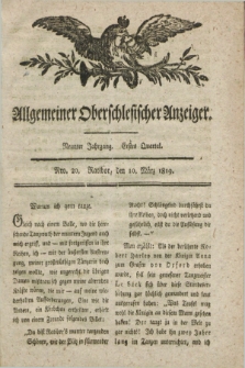 Allgemeiner Oberschlesischer Anzeiger. Jg.9, Quartal 1, Nro. 20 (10 März 1819)