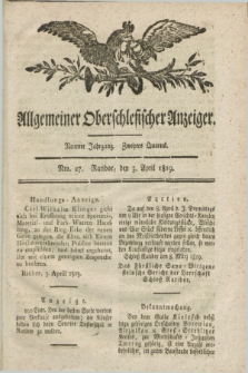 Allgemeiner Oberschlesischer Anzeiger. Jg.9, Quartal 2, Nro. 27 (3 April 1819)