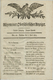 Allgemeiner Oberschlesischer Anzeiger. Jg.9, Quartal 2, Nro. 28 (7 April 1819) + dod.