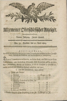 Allgemeiner Oberschlesischer Anzeiger. Jg.9, Quartal 2, Nro. 32 (21 April 1819) + dod.