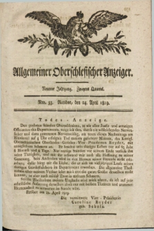 Allgemeiner Oberschlesischer Anzeiger. Jg.9, Quartal 2, Nro. 33 (24 April 1819) + dod.