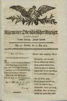 Allgemeiner Oberschlesischer Anzeiger. Jg.9, Quartal 2, Nro. 40 (19 May 1819)