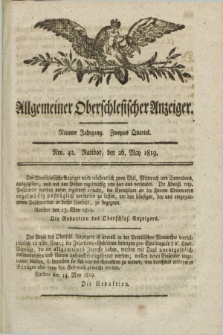 Allgemeiner Oberschlesischer Anzeiger. Jg.9, Quartal 2, Nro. 42 (26 May 1819)