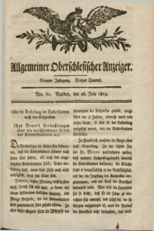 Allgemeiner Oberschlesischer Anzeiger. Jg.9, Quartal 3, Nro. 60 (28 July 1819)