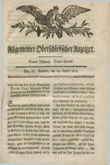 Allgemeiner Oberschlesischer Anzeiger. Jg.9, Quartal 3, Nro. 65 (14 August 1819) + dod.