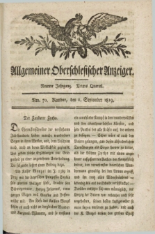 Allgemeiner Oberschlesischer Anzeiger. Jg.9, Quartal 3, Nro. 70 (1 September 1819)