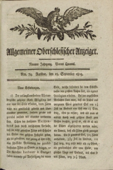 Allgemeiner Oberschlesischer Anzeiger. Jg.9, Quartal 3, Nro. 74 (15 September 1819)