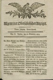 Allgemeiner Oberschlesischer Anzeiger. Jg.9, Quartal 3, Nro. 76 (22 September 1819)