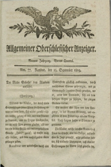 Allgemeiner Oberschlesischer Anzeiger. Jg.9, Quartal 3, Nro. 77 (25 September 1819) + dod.