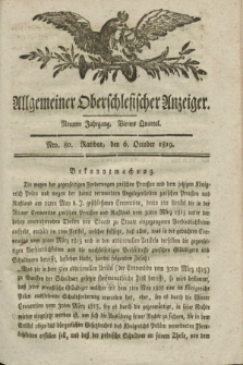 Allgemeiner Oberschlesischer Anzeiger. Jg.9, Quartal 4, Nro. 80 (6 October 1819) + dod.