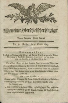 Allgemeiner Oberschlesischer Anzeiger. Jg.9, Quartal 4, Nro. 81 (9 October 1819) + dod.