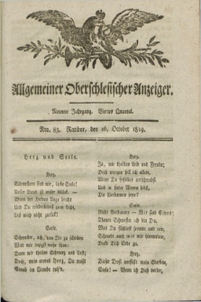 Allgemeiner Oberschlesischer Anzeiger. Jg.9, Quartal 4, Nro. 83 (16 October 1819)