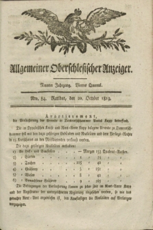 Allgemeiner Oberschlesischer Anzeiger. Jg.9, Quartal 4, Nro. 84 (20 October 1819)