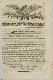 Allgemeiner Oberschlesischer Anzeiger. Jg.9, Quartal 4, Nro. 91 (13 November 1819) + dod.