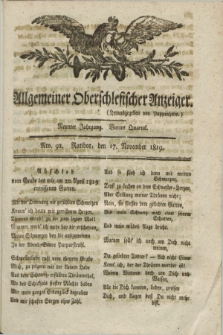 Allgemeiner Oberschlesischer Anzeiger. Jg.9, Quartal 4, Nro. 92 (17 November 1819)