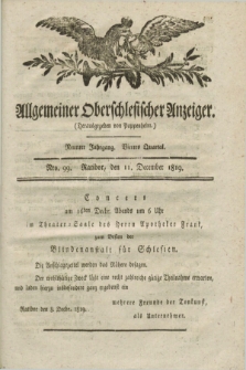 Allgemeiner Oberschlesischer Anzeiger. Jg.9, Quartal 4, Nro. 99 (11 December 1819)
